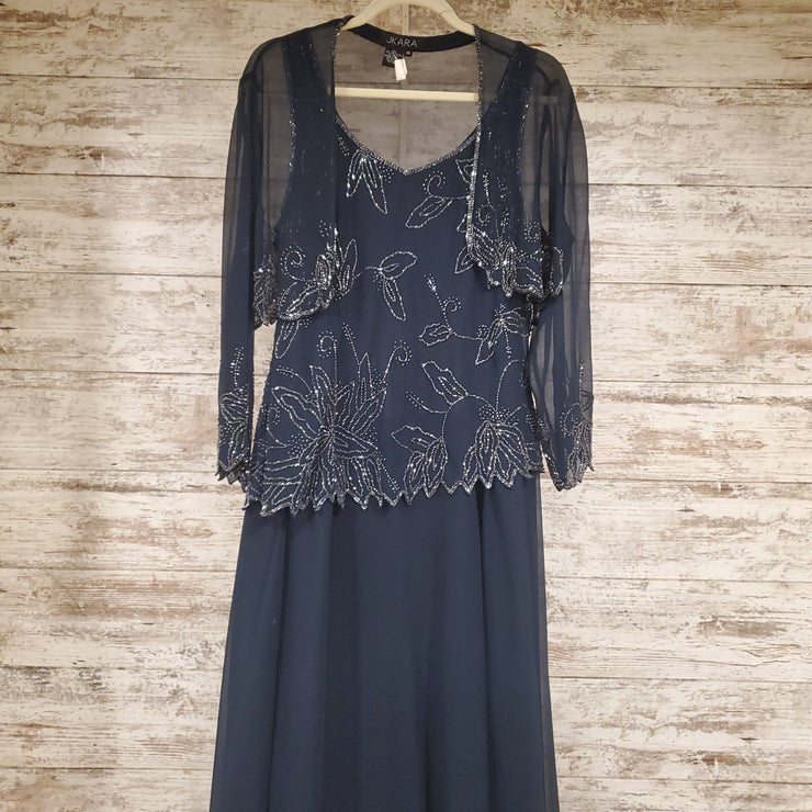 NAVY 2 PC. LONG DRESS SET