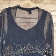 NAVY 2 PC. LONG DRESS SET