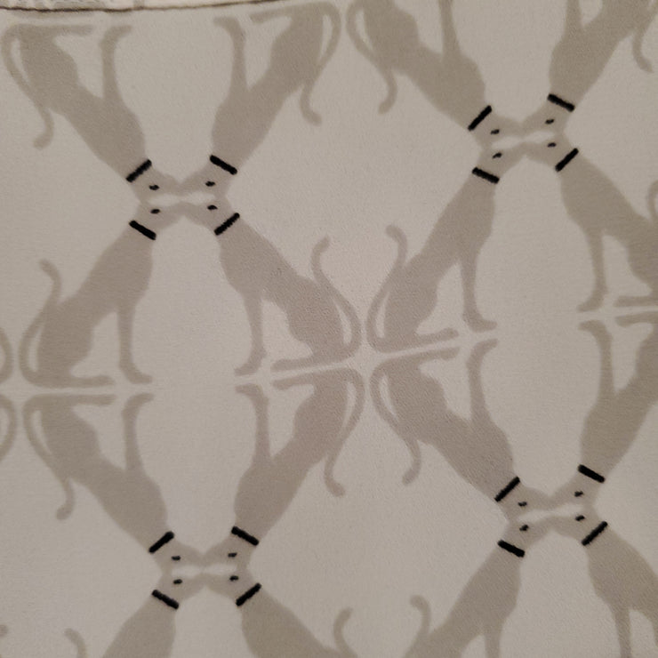 GRAY/WHITE LONG SLEEVE BLOUSE