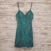 GREEN SPARKLY SHORT DRESS