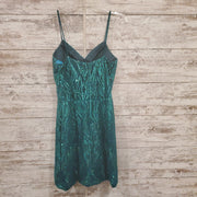 GREEN SPARKLY SHORT DRESS