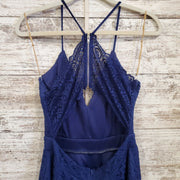 NAVY LACE SHORT DRESS