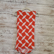 ORANGE/WHITE SLEEVELESS TOP