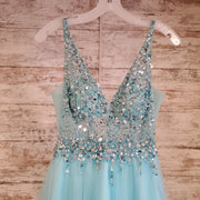 BLUE A LINE GOWN