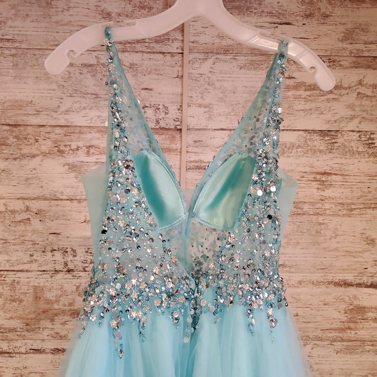 BLUE A LINE GOWN