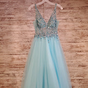 BLUE A LINE GOWN