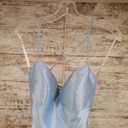 BLUE A LINE GOWN