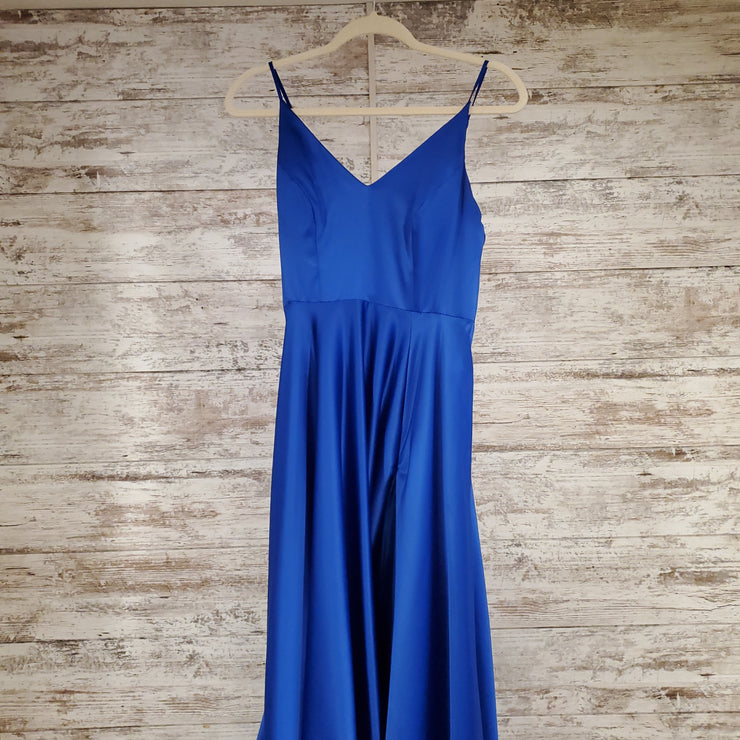 ROYAL BLUE A LINE GOWN