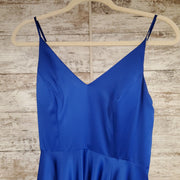 ROYAL BLUE A LINE GOWN