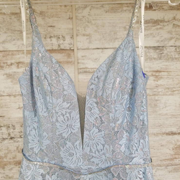 BLUE/PINK SHIMMERY A LINE GOWN