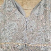 BLUE/PINK SHIMMERY A LINE GOWN