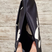 NAVY/WHITE FLORAL A LINE GOWN