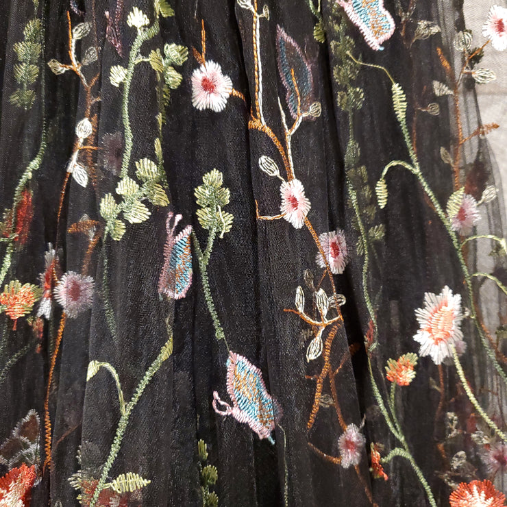 BLACK FLORAL A LINE W/ SHORTS