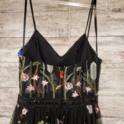 BLACK FLORAL A LINE W/ SHORTS
