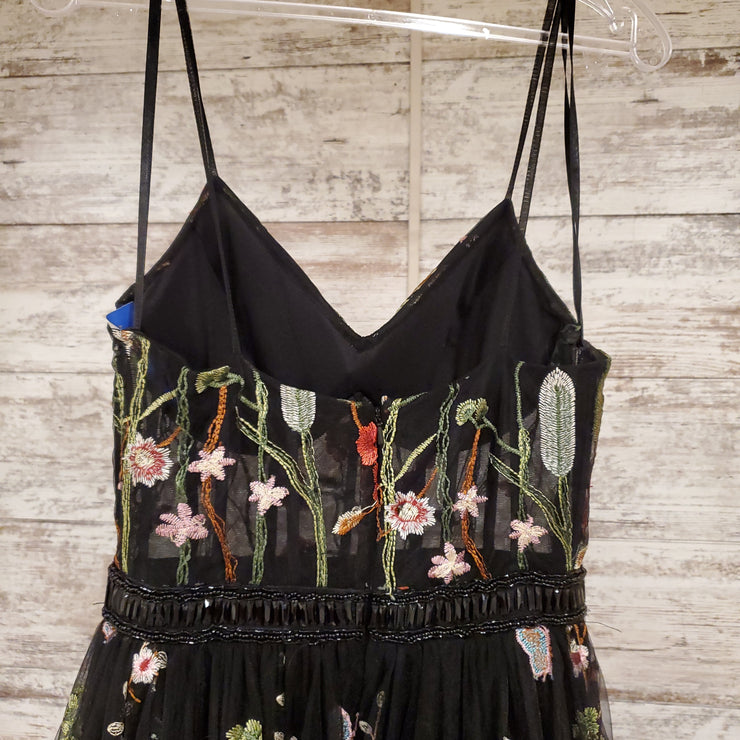 BLACK FLORAL A LINE W/ SHORTS