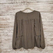 GREEN/BROWN LONG SLEEVE TOP