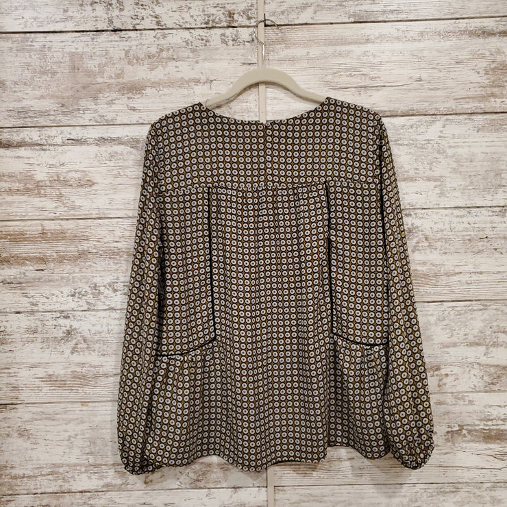 GREEN/BROWN LONG SLEEVE TOP