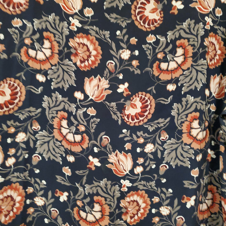 NAVY/FLORAL LONG SLEEVE TOP