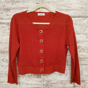 RED SPARKLY CARDIGAN/TOP