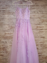 LAVENDER/FLORAL A LINE GOWN