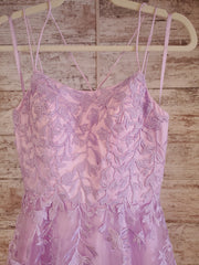 LAVENDER/FLORAL A LINE GOWN