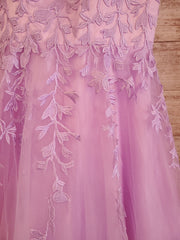 LAVENDER/FLORAL A LINE GOWN