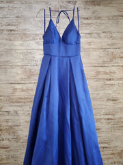 ROYAL BLUE A LINE GOWN