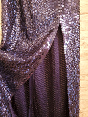 NAVY FULL SEQUIN LONG DRESS