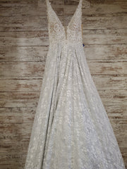 WHITE/FLORAL A LINE GOWN