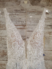 WHITE/FLORAL A LINE GOWN