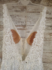 WHITE/FLORAL A LINE GOWN