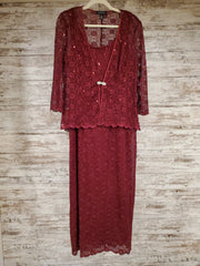 BURGUNDY 2 PC. SHORT DRESS SET
