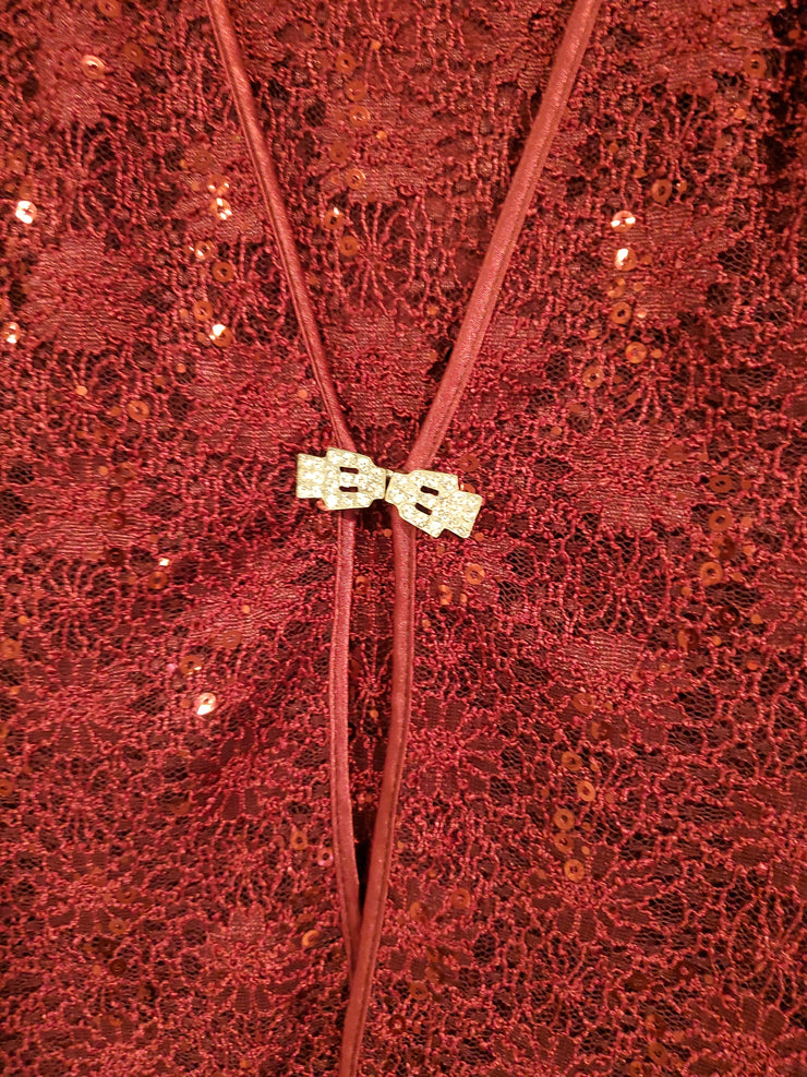 BURGUNDY 2 PC. SHORT DRESS SET