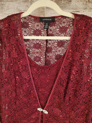 BURGUNDY 2 PC. SHORT DRESS SET