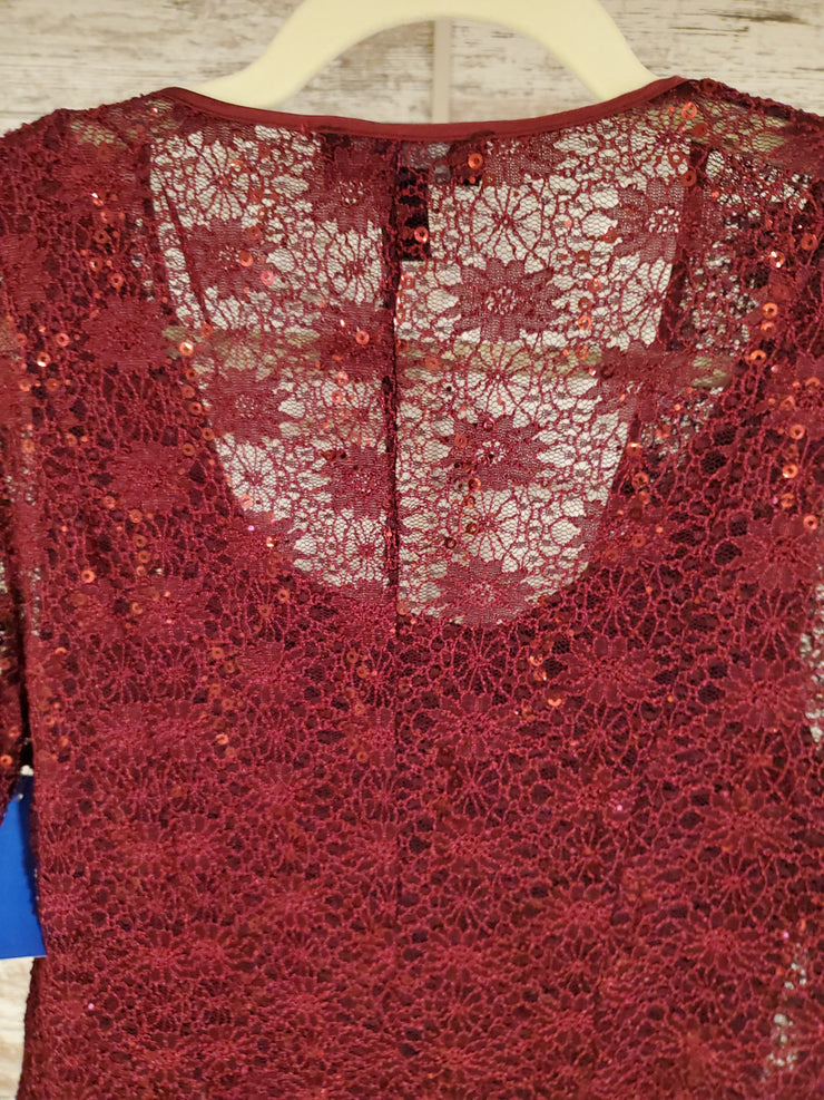 BURGUNDY 2 PC. SHORT DRESS SET