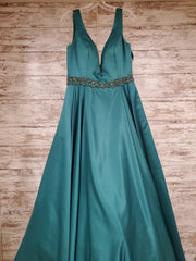 GREEN A LINE GOWN