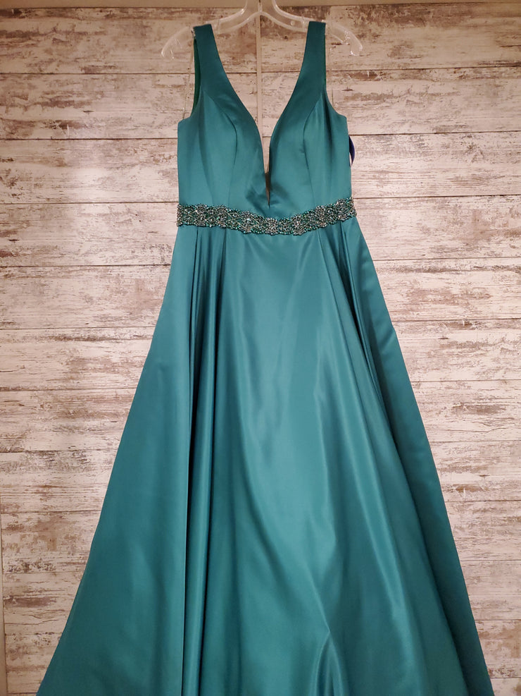 GREEN A LINE GOWN