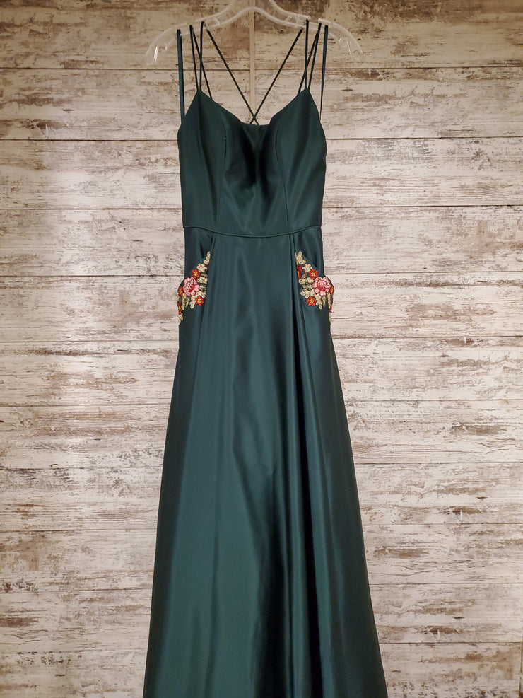 GREEN A LINE GOWN