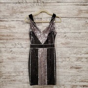 BLACK/SILVER SEQUIN SHORT DRES