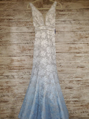 WHITE/SILVER/BLUE MERMAID GOWN