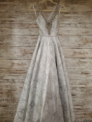 SILVER A LINE GOWN
