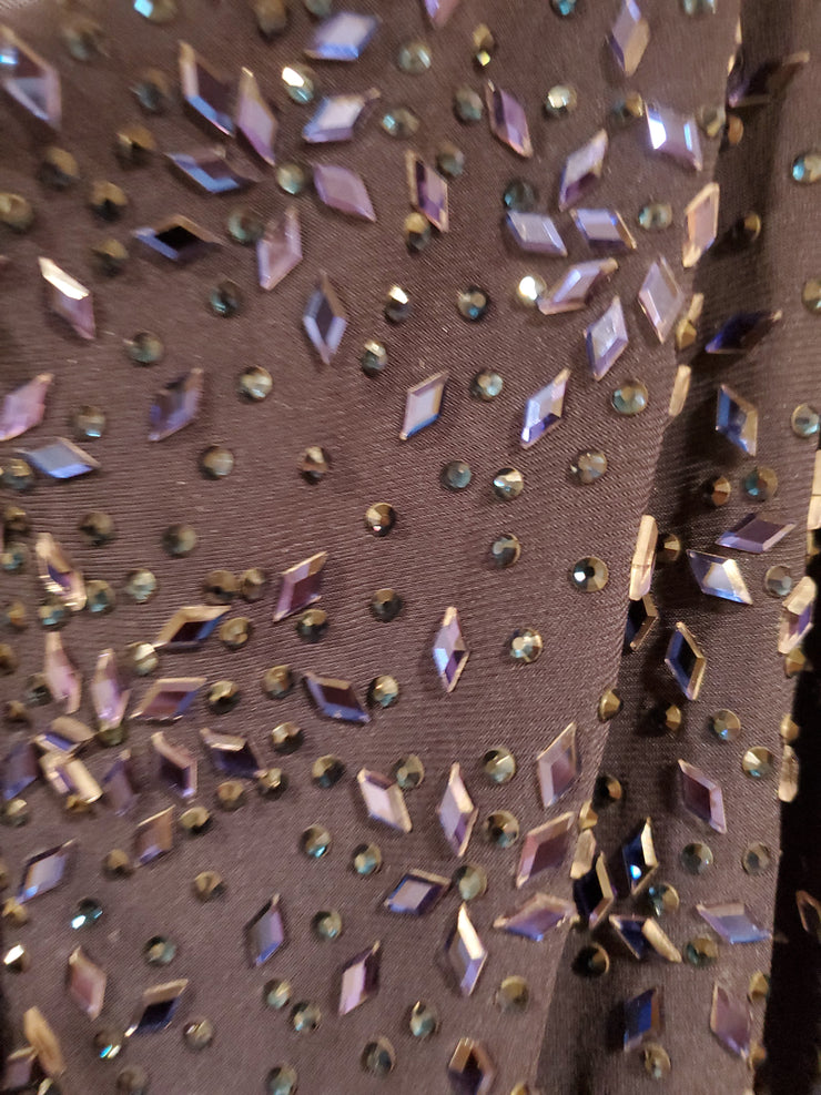 NAVY FULL BEADED LONG GOWN