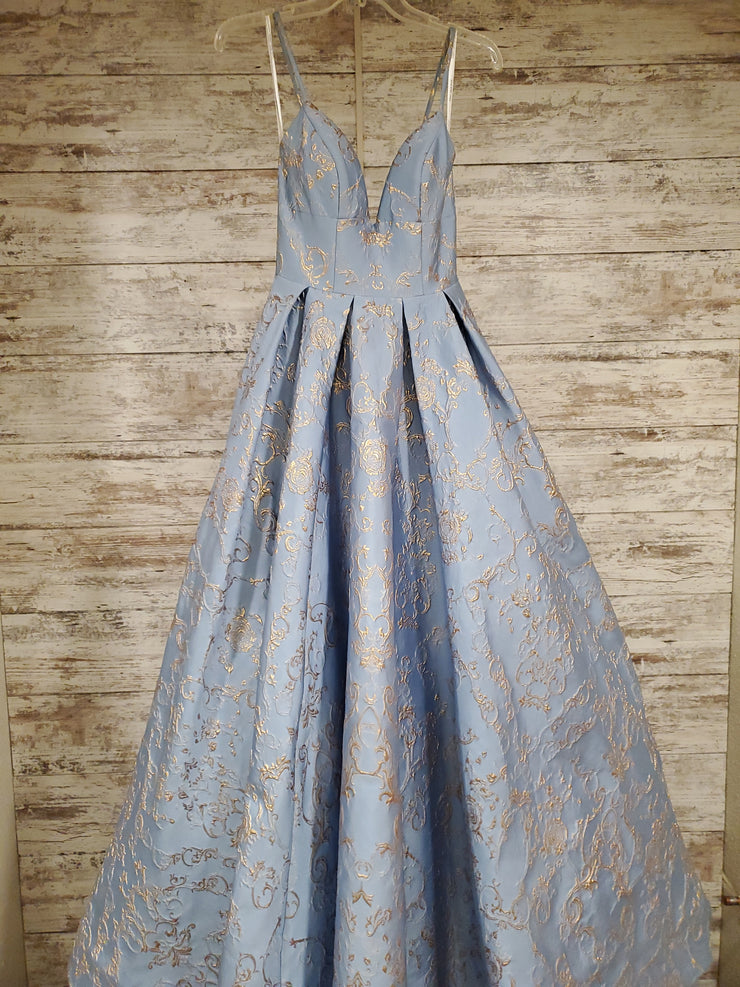 BLUE/GOLD A LINE GOWN