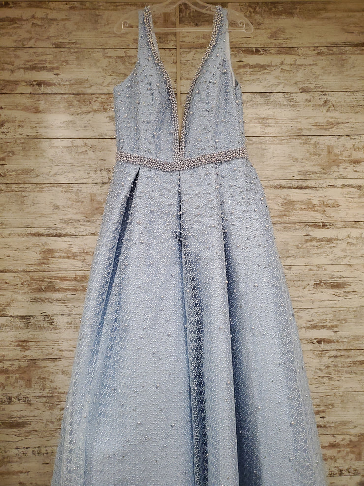 BLUE/PEARL A LINE GOWN