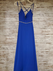 ROYAL BLUE LONG EVENING GOWN