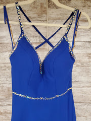 ROYAL BLUE LONG EVENING GOWN