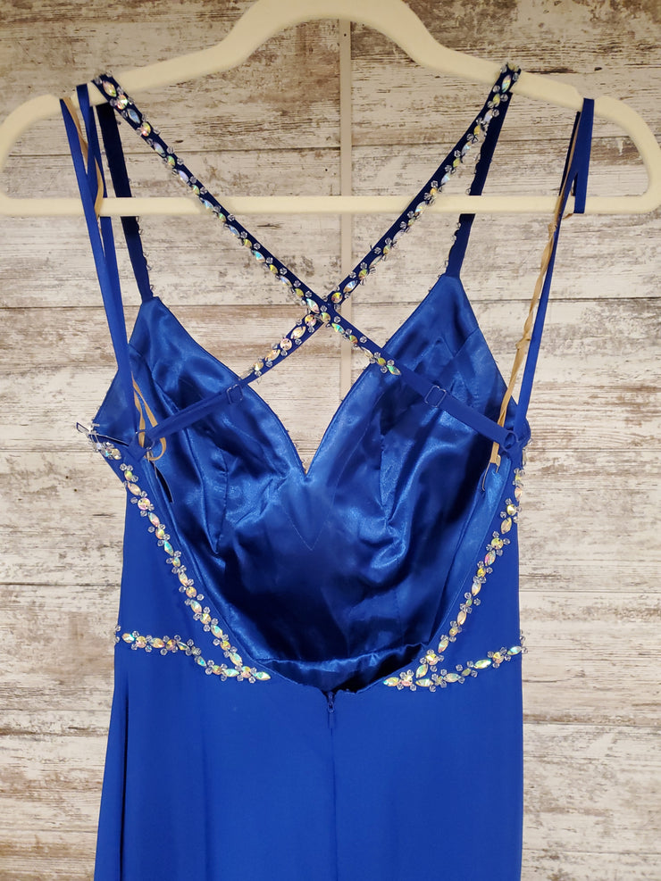 ROYAL BLUE LONG EVENING GOWN