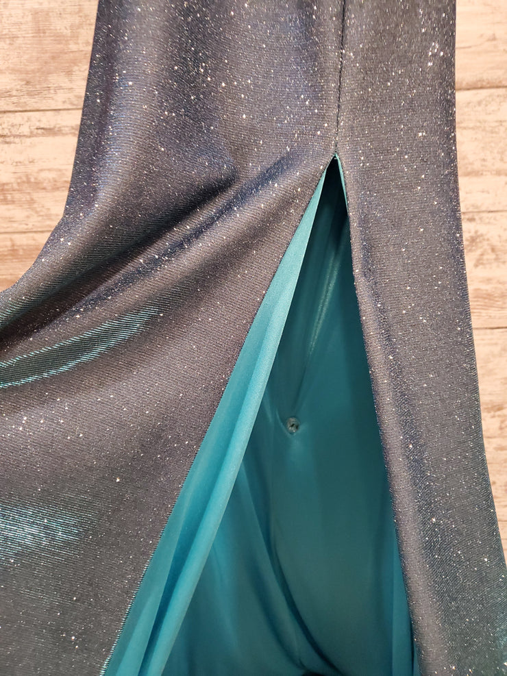 BLUE SPARKLY MERMAID GOWN