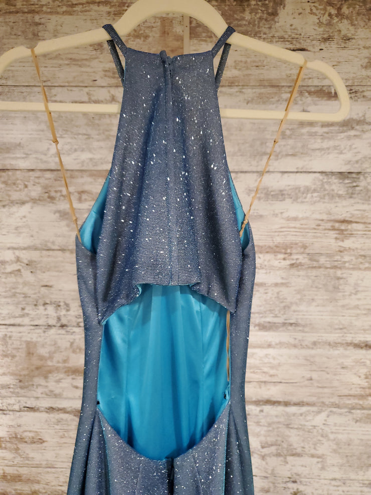 BLUE SPARKLY MERMAID GOWN