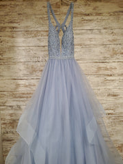 BLUE A LINE GOWN